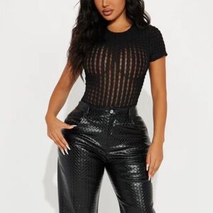 Fashion Nova Tina Textured Bodysuit